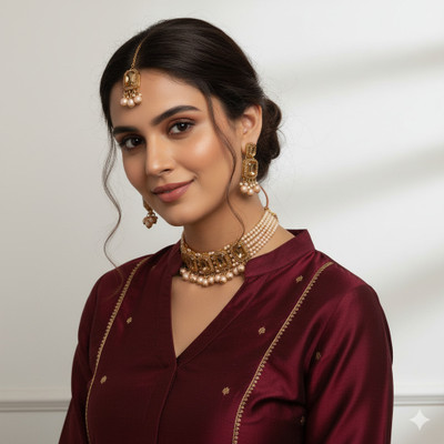 Shifa Enterprises Alloy Gold Jewellery Set(Pack of 1)