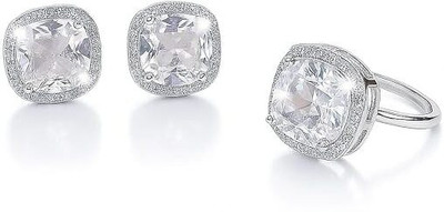 TSB Brass Rhodium White Jewellery Set(Pack of 1)