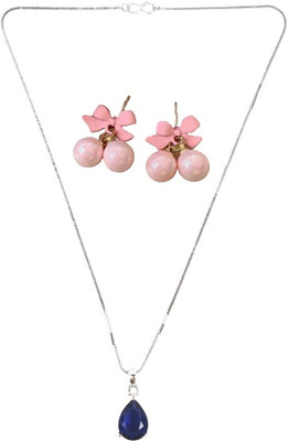 SRK Fashions Alloy Blue, Pink Jewellery Set(Pack of 1)
