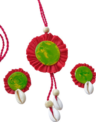 DebapriyaPC Clay Red, Green Jewellery Set(Pack of 3)