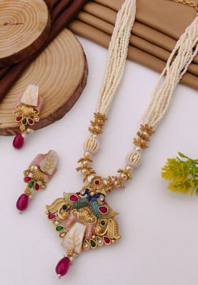 jiyanshi sales Copper Gold-plated Multicolor Jewellery Set(Pack of 1)