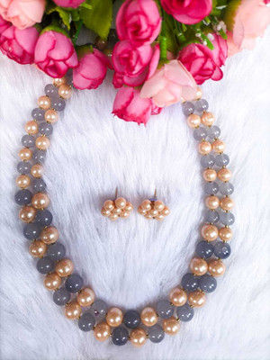 DENICRAAS Alloy Gold-plated Grey, Gold Jewellery Set(Pack of 1)