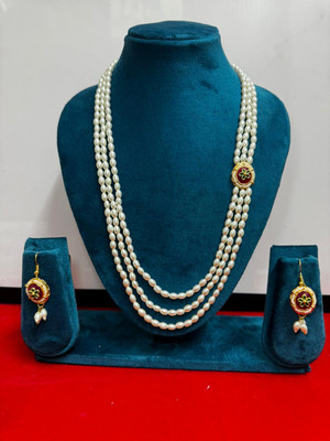 AYAAT ENTERPRISES Mother of Pearl Brass White Jewellery Set(Pack of 1)