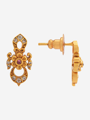 Kushal's Fashion Jewellery Copper Gold-plated Red Jewellery Set(Pack of 3)