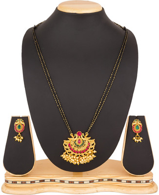 LUXOR Alloy Gold-plated Black, Gold Jewellery Set(Pack of 1)