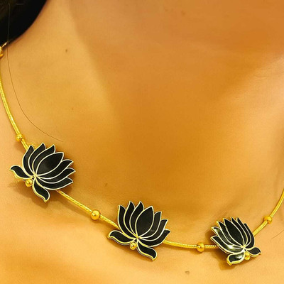 sashtika fashions Brass, Copper, Alloy Copper Black Jewellery Set(Pack of 1)