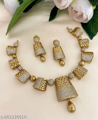Rangrozo Jewellery Brass, Alloy Gold-plated Gold Jewellery Set(Pack of 1)