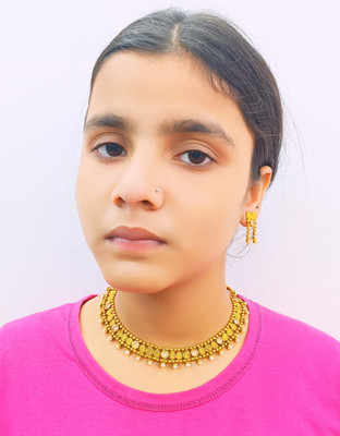 Aroras Bridal & Fashion Jewellery Brass Gold-plated Gold Jewellery Set(Pack of 1)