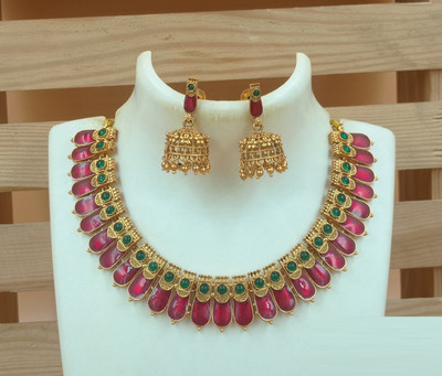 Shilpa Creation Brass Red Jewellery Set(Pack of 1)