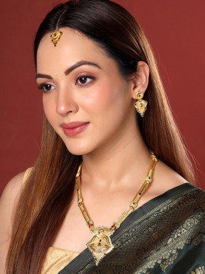 YELLOW CHIMES Metal Gold Jewellery Set(Pack of 4)