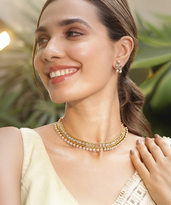 RUBANS Brass Gold-plated Gold Jewellery Set(Pack of 1)