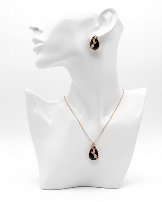 panthrex Alloy Gold-plated Black Jewellery Set(Pack of 1)