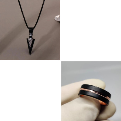 house of common Alloy Titanium, Copper, Gold-plated Black, Rose Gold Jewellery Set(Pack of 2)