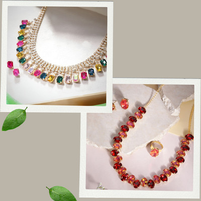 Orangenysha Alloy Gold-plated Multicolor Jewellery Set(Pack of 2)