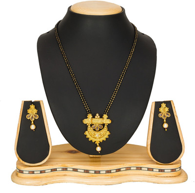 AADITA Alloy Gold-plated Black, Gold Jewellery Set(Pack of 1)