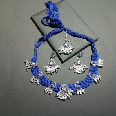 kaveesha Alloy Enamel Silver Jewellery Set(Pack of 3)