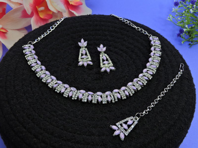 VATSALYA creation Alloy Gold-plated Purple Jewellery Set(Pack of 1)