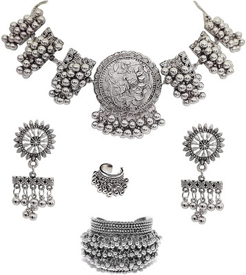 ZUKHRUF Oxidised Silver Silver Silver Jewellery Set(Pack of 1)