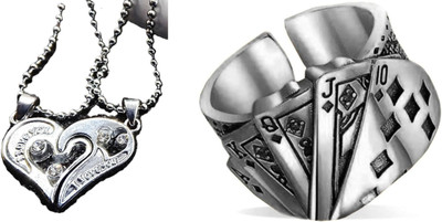 ruby collection Alloy Silver, White, Silver Jewellery Set(Pack of 2)