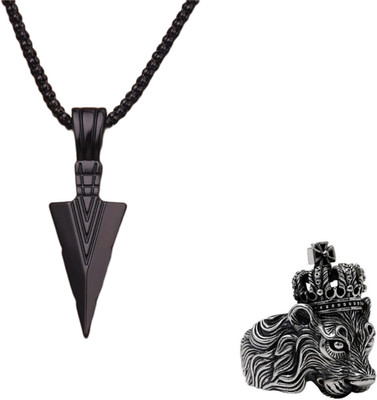 Vipunj Brass, Stainless Steel Titanium, Sterling Silver Gold, Black Jewellery Set(Pack of 2)