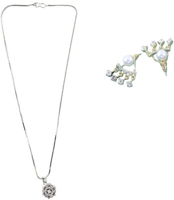 SRK Fashions Alloy Silver, White Jewellery Set(Pack of 1)