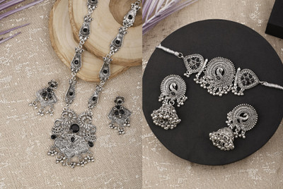 Opus Gems Alloy Black Jewellery Set(Pack of 2)