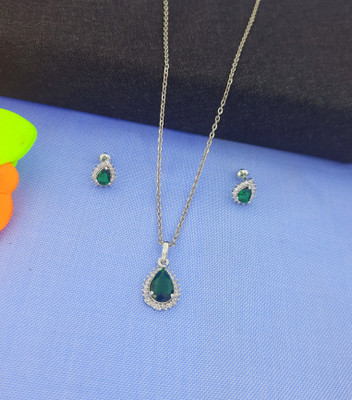 SIPARDH Alloy Silver Green Jewellery Set(Pack of 1)