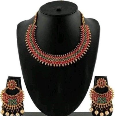 Pamadhya Stone Gold-plated Multicolor Jewellery Set(Pack of 1)