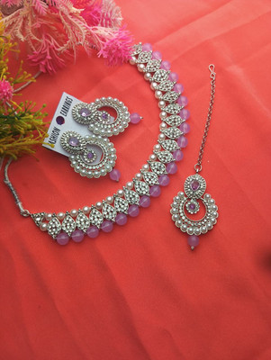 wingsbro Metal, Dori Purple Jewellery Set(Pack of 1)