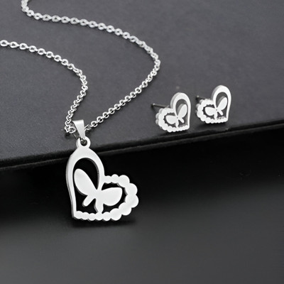 OMID Stainless Steel Silver Jewellery Set(Pack of 3)