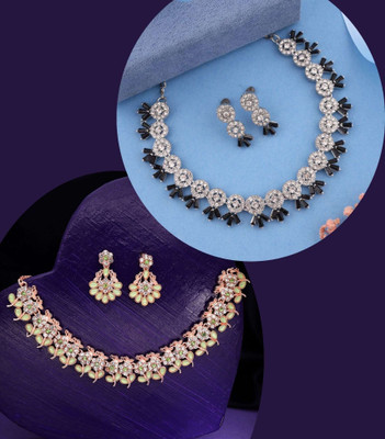 Divastri Brass Gold-plated Multicolor Jewellery Set(Pack of 1)