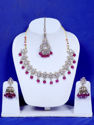 PIYU CREATION Brass Gold-plated Multicolor Jewellery Set(Pack of 1)