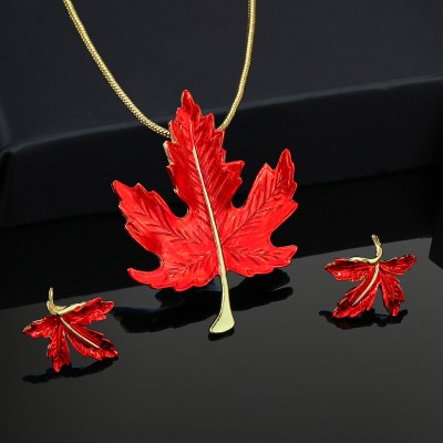 Estele Alloy Gold-plated Red Jewellery Set(Pack of 3)