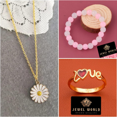 Jewel WORLD Brass, Crystal, Alloy Gold-plated Gold, Multicolor Jewellery Set(Pack of 1)