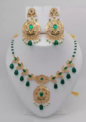 smtsha Alloy Gold-plated Green Jewellery Set(Pack of 3)