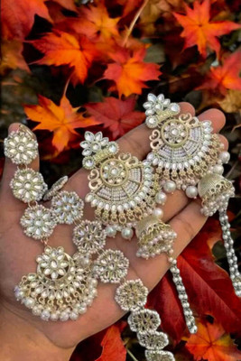 brado jewellery Brass Gold-plated White, Gold Jewellery Set(Pack of 1)