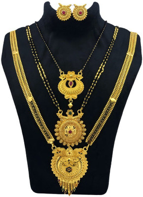 JRD GLOBAL Brass Gold Jewellery Set(Pack of 5)