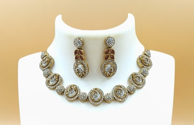 Joyful Alloy Gold-plated White, Gold Jewellery Set(Pack of 1)