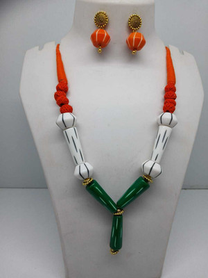Amanath Alloy Green, Orange, White Jewellery Set(Pack of 1)
