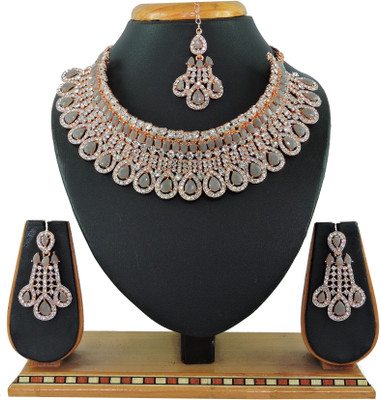 VATSALYA creation Alloy Gold-plated Grey Jewellery Set(Pack of 1)