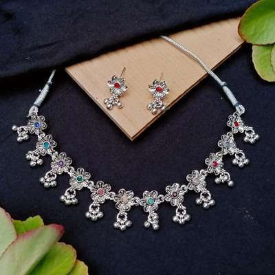 RAMIDOM Oxidised Silver Silver Jewellery Set(Pack of 2)