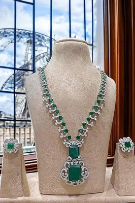 TWOLOVER Alloy Rhodium Green Jewellery Set(Pack of 1)