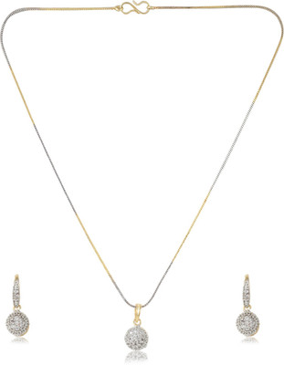 Bhagya Lakshmi Alloy Gold-plated White Jewellery Set(Pack of 1)