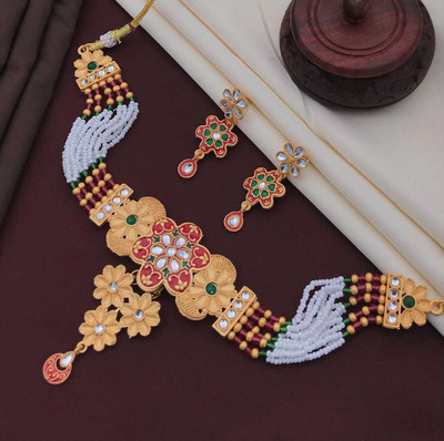 SHIVAY FASHION HUB Alloy Gold-plated Gold Jewellery Set(Pack of 1)