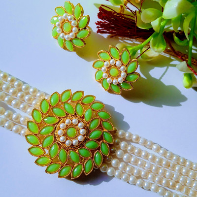 sobhanam Alloy Green, White Jewellery Set(Pack of 1)