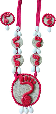 DebapriyaPC Clay Red Jewellery Set(Pack of 3)