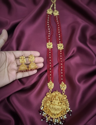 AGP Brass Brass Maroon Jewellery Set(Pack of 1)