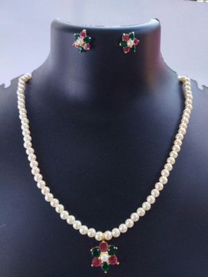 WANGADEZ Brass Gold-plated Green, Pink Jewellery Set(Pack of 3)