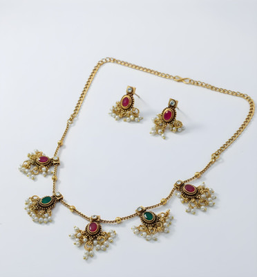 ZMS Alloy Gold-plated Gold Jewellery Set(Pack of 1)