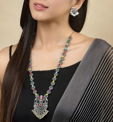 Bharati Collections Oxidised Silver Silver Multicolor Jewellery Set(Pack of 1)